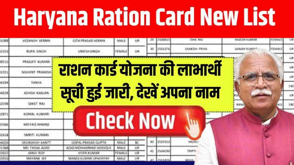 Haryana Ration Card New List